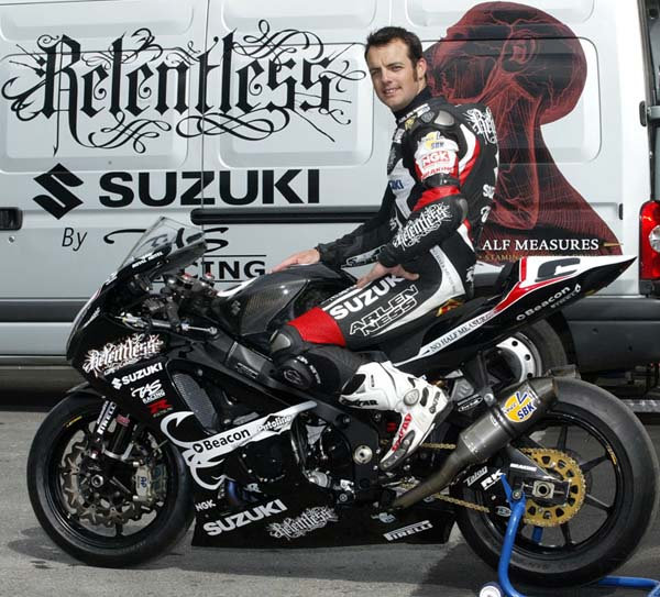 Cameron Donald in Relentless Suzuki colours